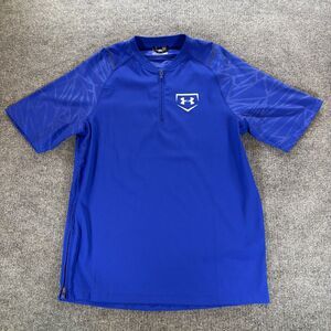 Under Armour Mens Short Sleeve Cage Jacket 1/4 Zip Pullover ROYAL BLUE SZ Small
